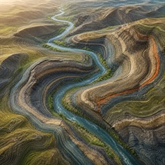 Folded geological terrain model
